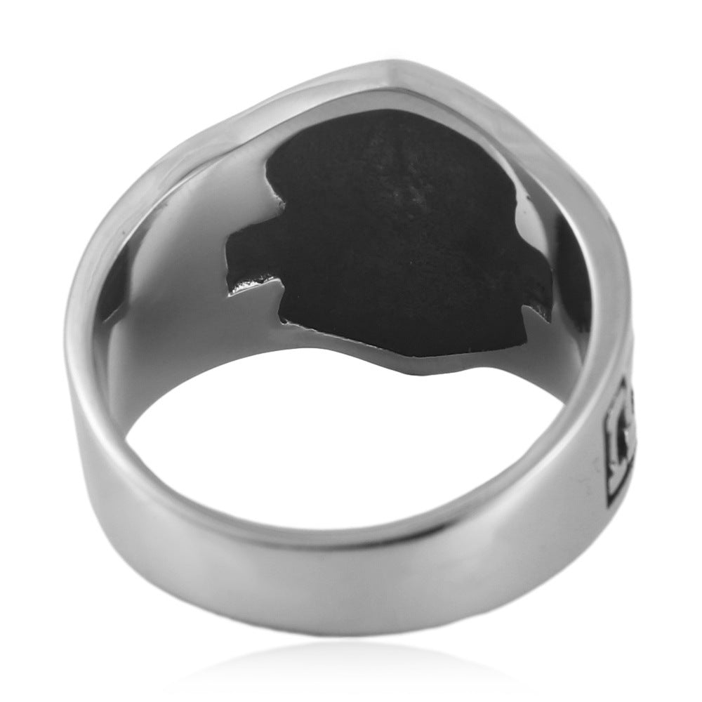 Titanium Steel Eagle Motorcycle Ring for Men - Punk Retro Style, Size 7-13