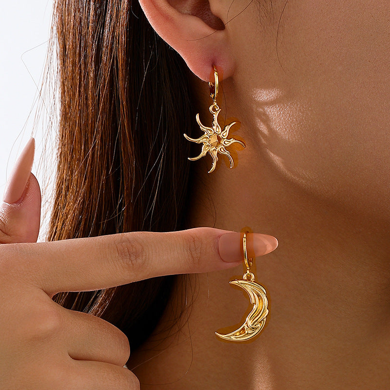 Planderful Vienna Verve Earrings – Unique Asymmetrical Star Moon Design