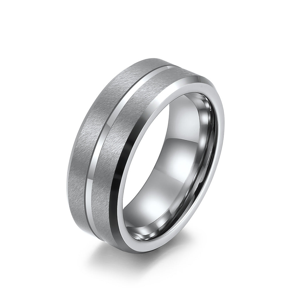 Cross-Border Amazon Tungsten Gold Men's Ring Direct Sales