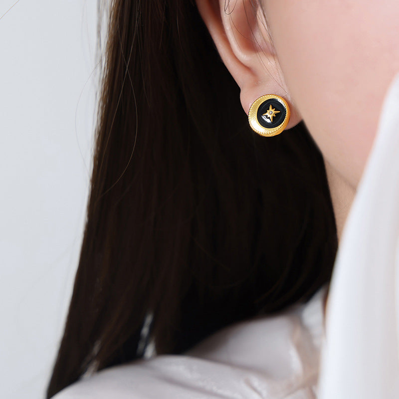 Lucky Compass Zircon Dangle Earrings - Stylish Titanium Steel Jewelry