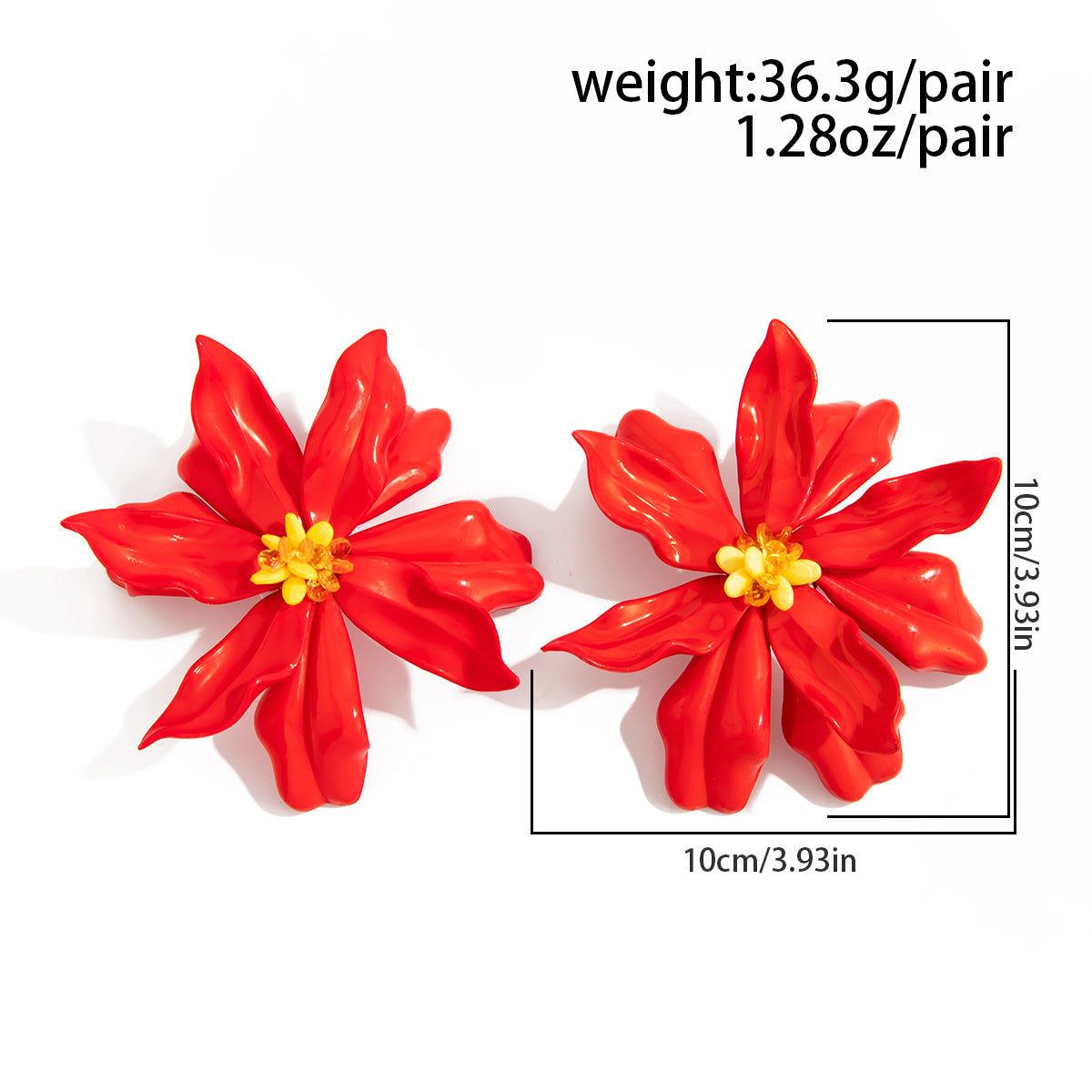 Planderful Vienna Verve Flower Earrings Exaggerated Three Dimensional Large Petal Statement Jewelry for Women