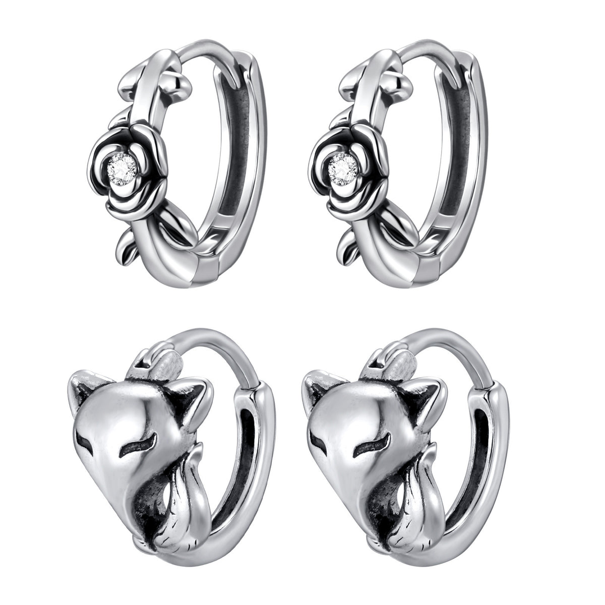 Stainless Steel Zircon Earrings