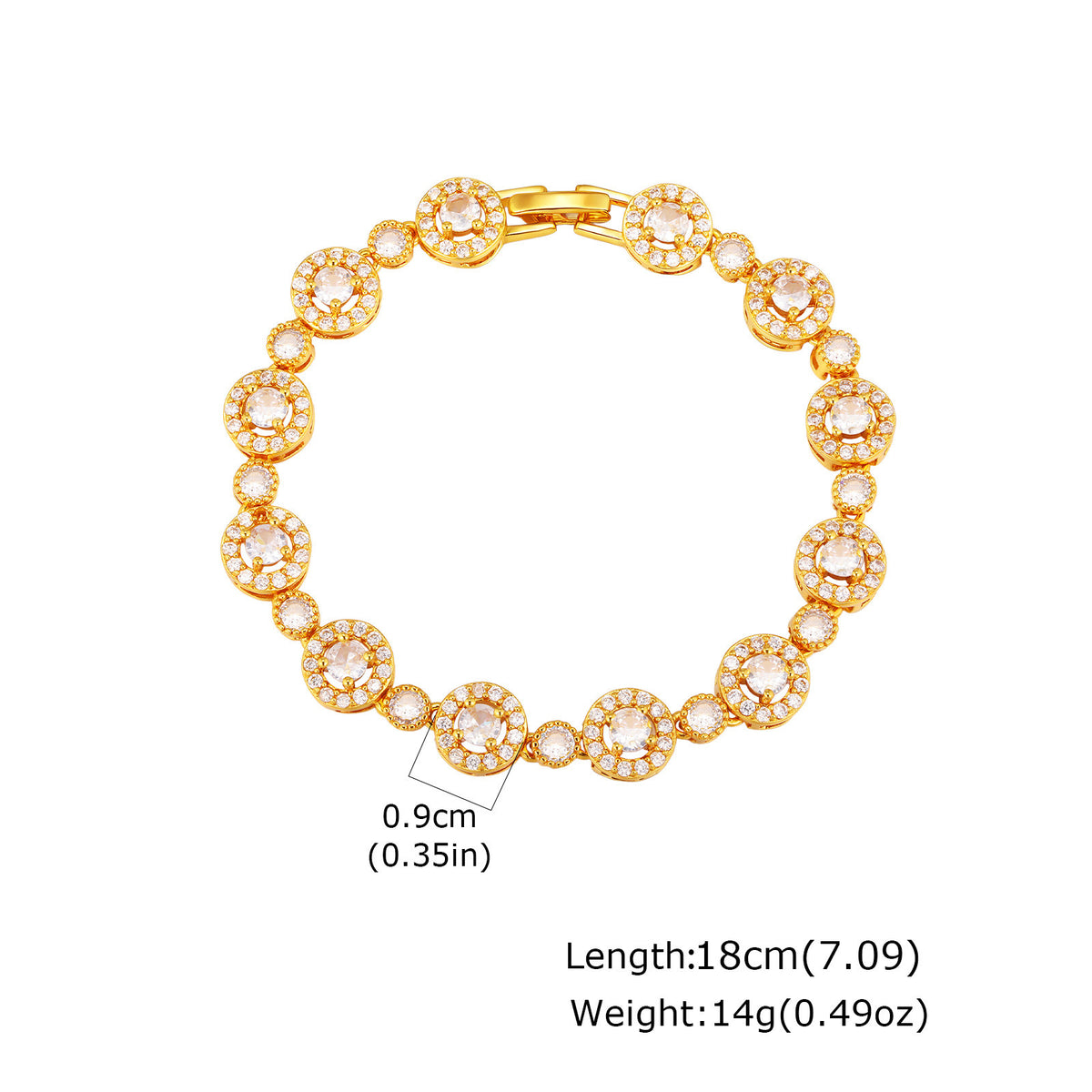 Heart Flower Zircon Copper Bracelet
