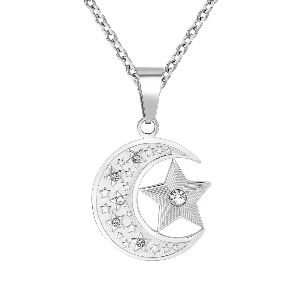 Planderful Star Moon Pendant Necklace Unisex Protection Charm For Gen Z Fashion Essentials