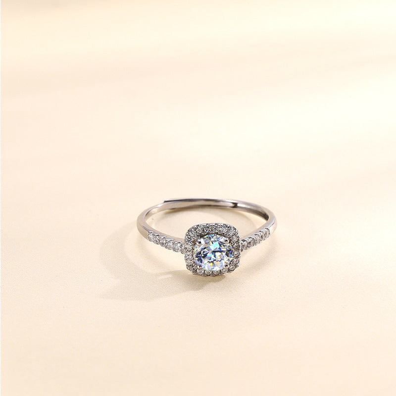 Vintage D-Color S925 Sterling Silver Ring