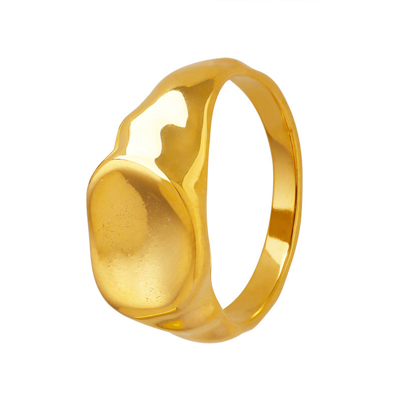 Golden Glow Stainless Steel European Style Chic Ring