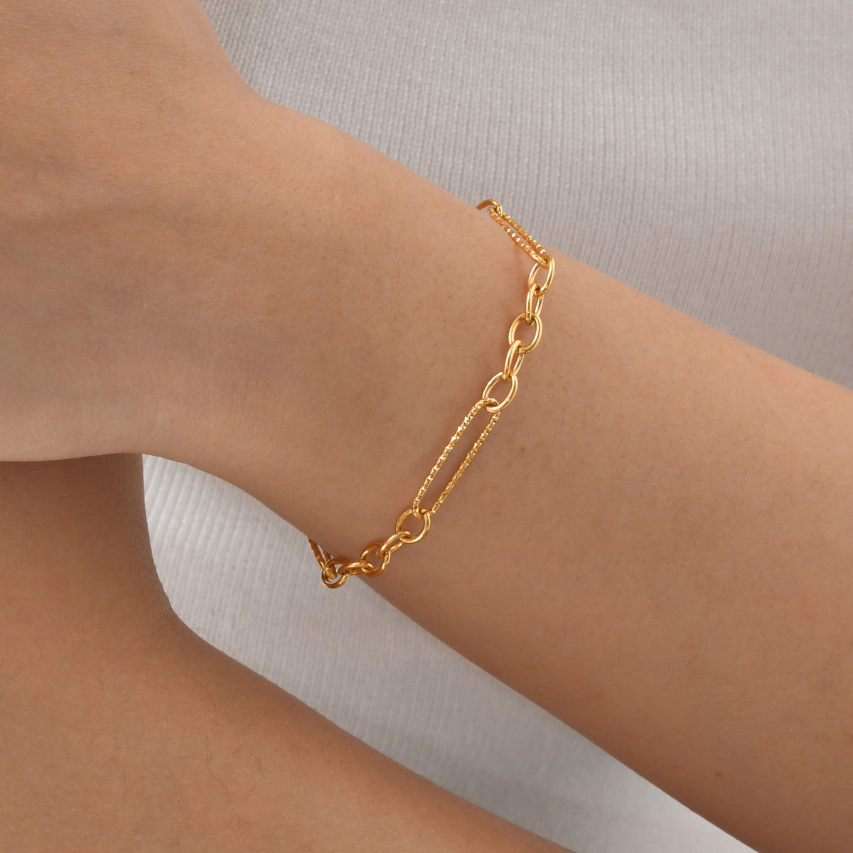 Stainless Steel Handmade Chain Necklace Bracelet Gold Women's