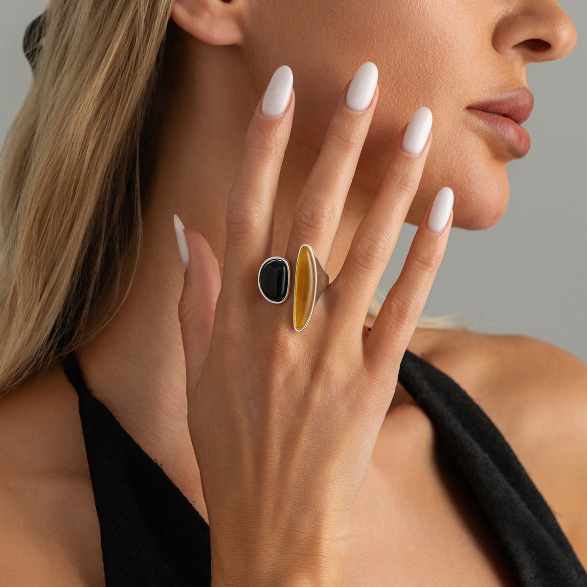 Planderful Vienna Verve Geometric Opening Ring For Women Bold Statement Jewelry Chic