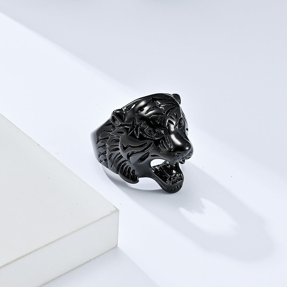 Retro Tiger Head Stainless Steel Ring Mighty Roar Jewelry