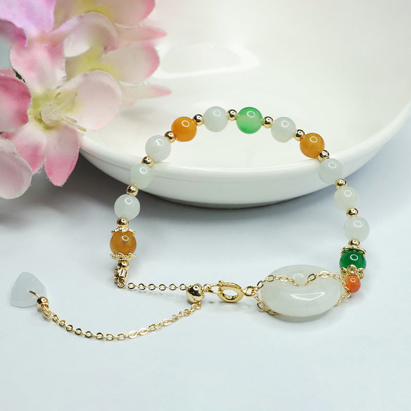 Jadeite Peace Buckle 6 mm Bracelet