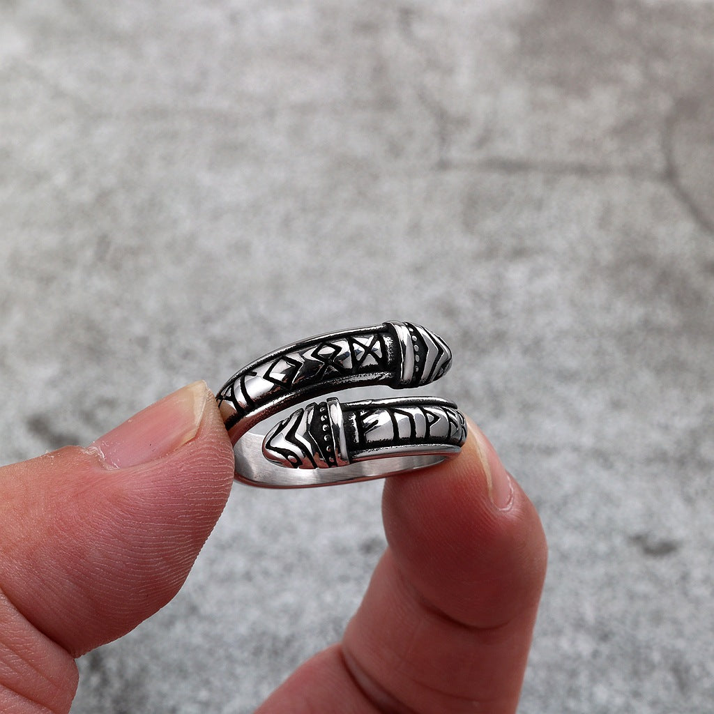 Vintage Viking Snake Stainless Steel Ring