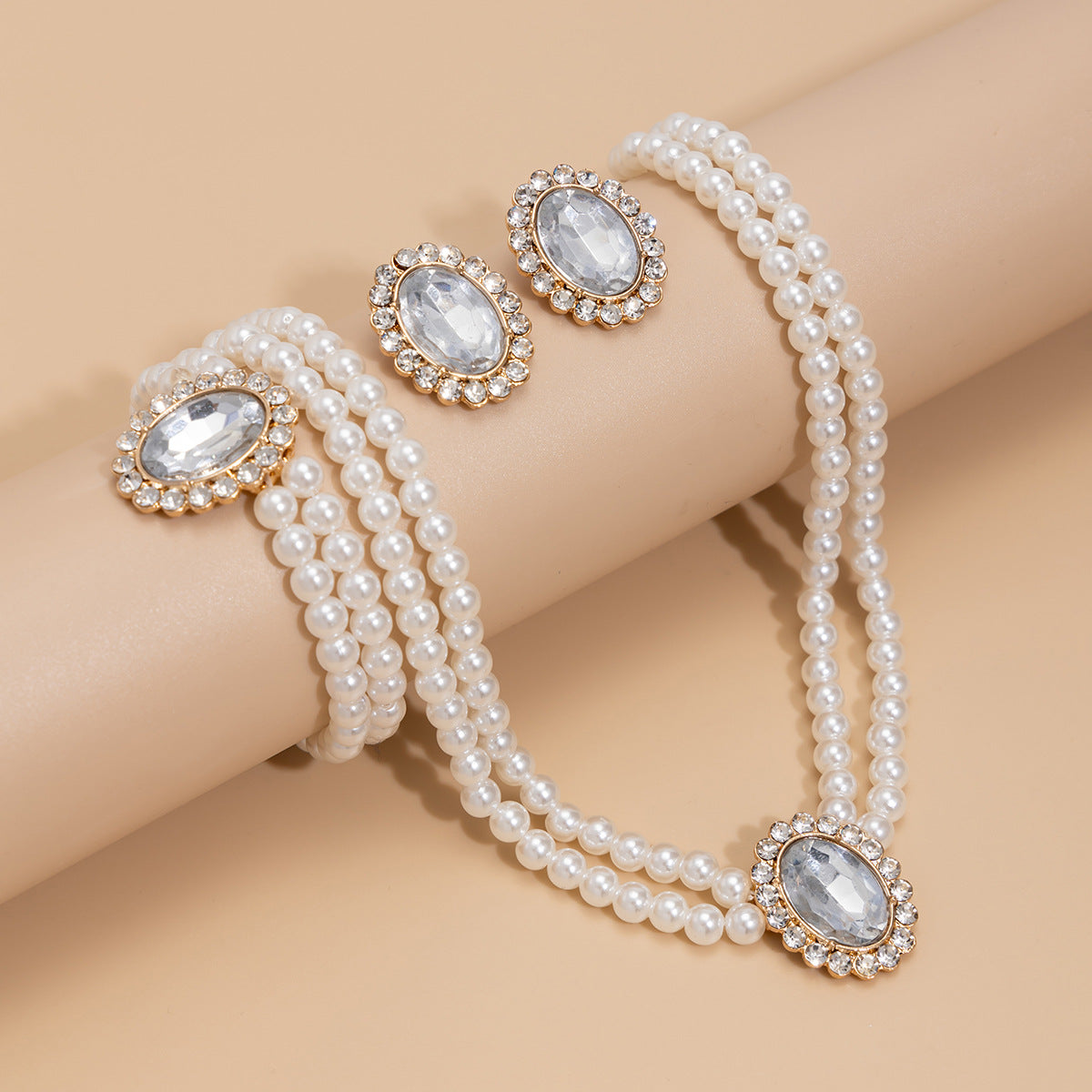 Planderful Vienna Verve Collection – Elegant Retro Pearl and Zircon Jewelry Set