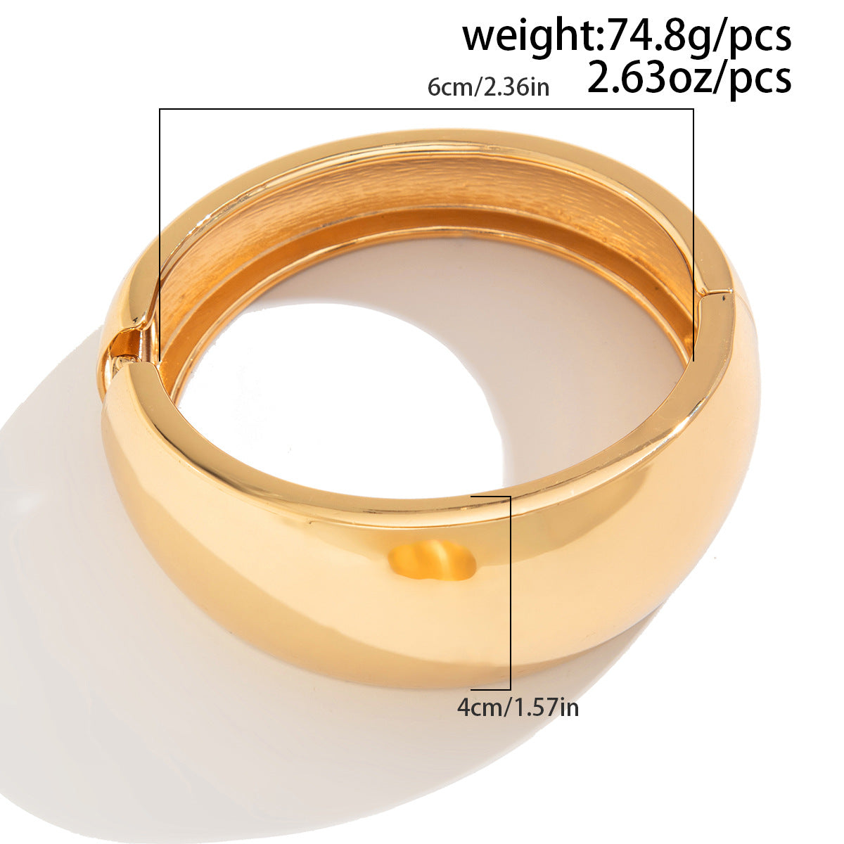 Planderful Vienna Verve Wide Alloy Bracelet For Women Glossy European American Statement Jewelry