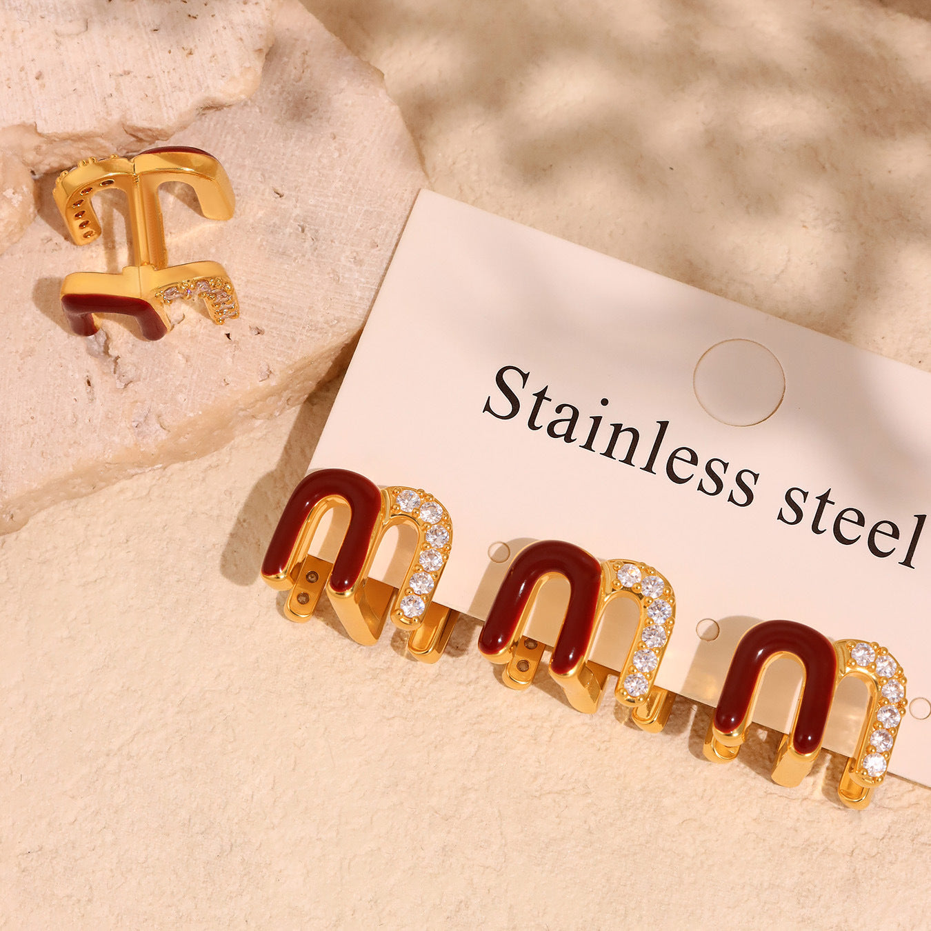 Planderful Zircon Drop Earrings 18K Gold Plated For Women