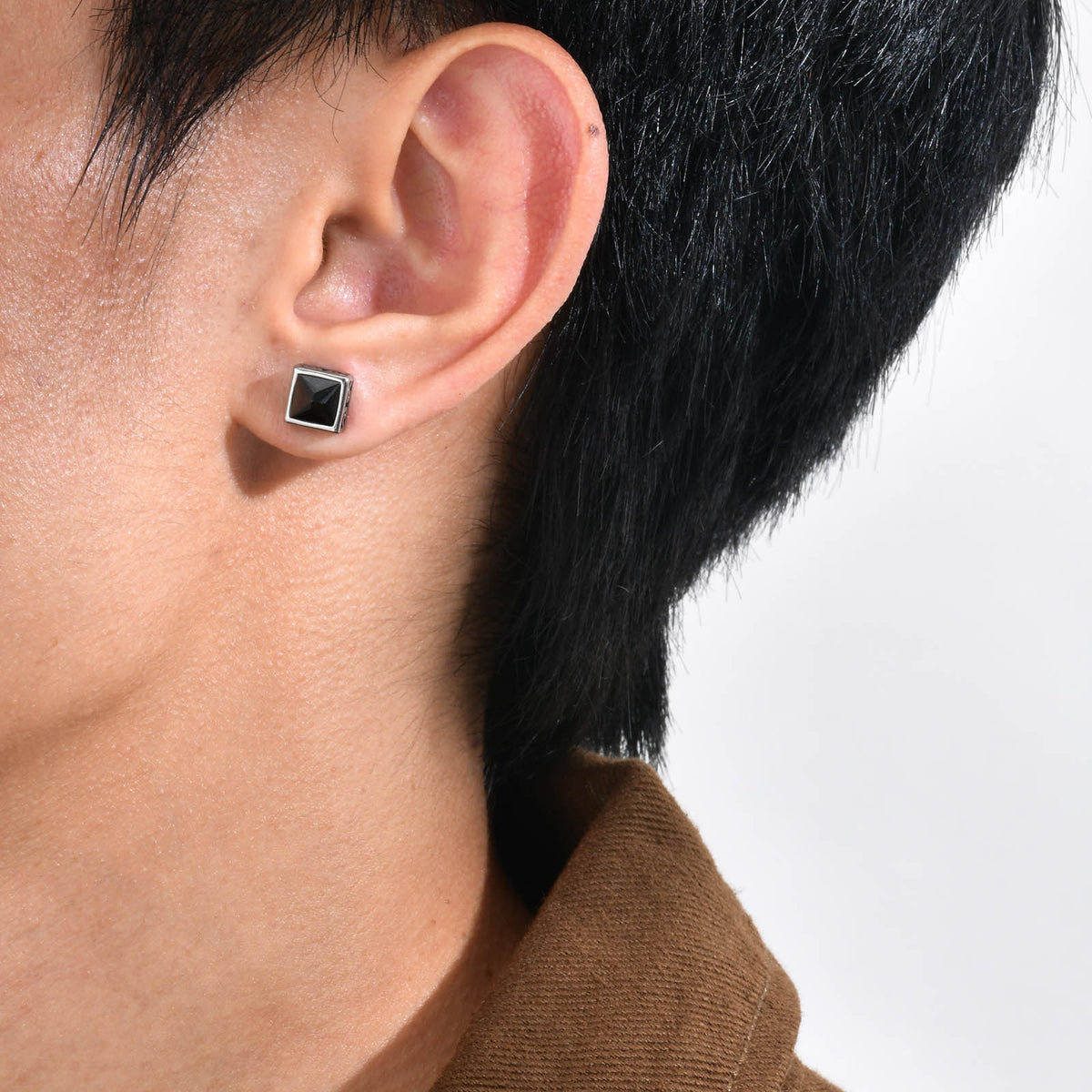 Geometric Zircon Single Earring