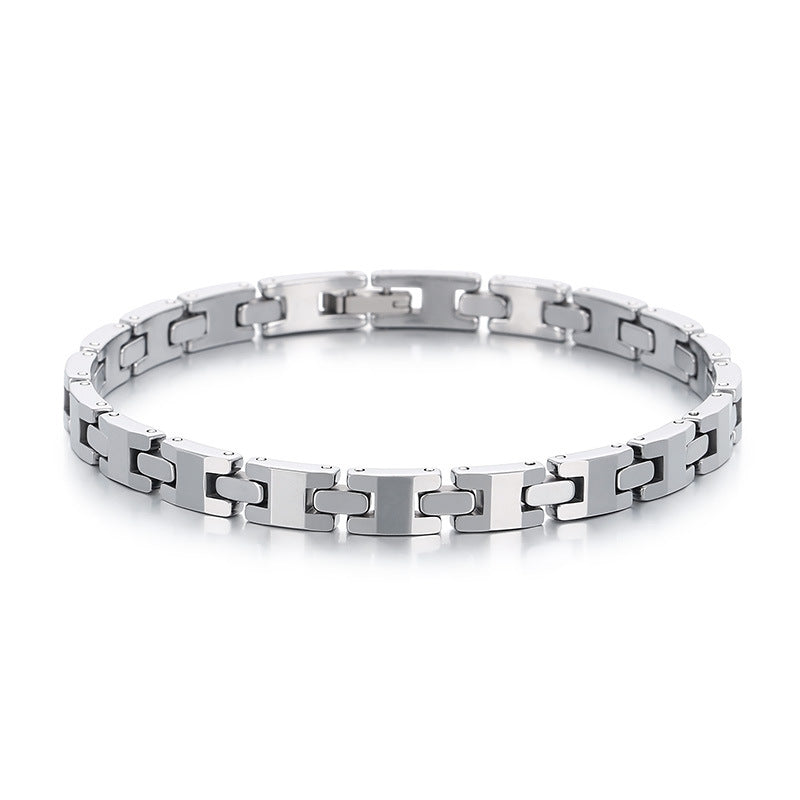 Planderful Mens Tungsten Steel Bracelet Durable H Shape