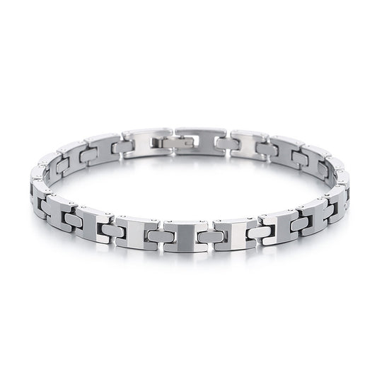 Planderful Mens Tungsten Steel Bracelet Durable H Shape