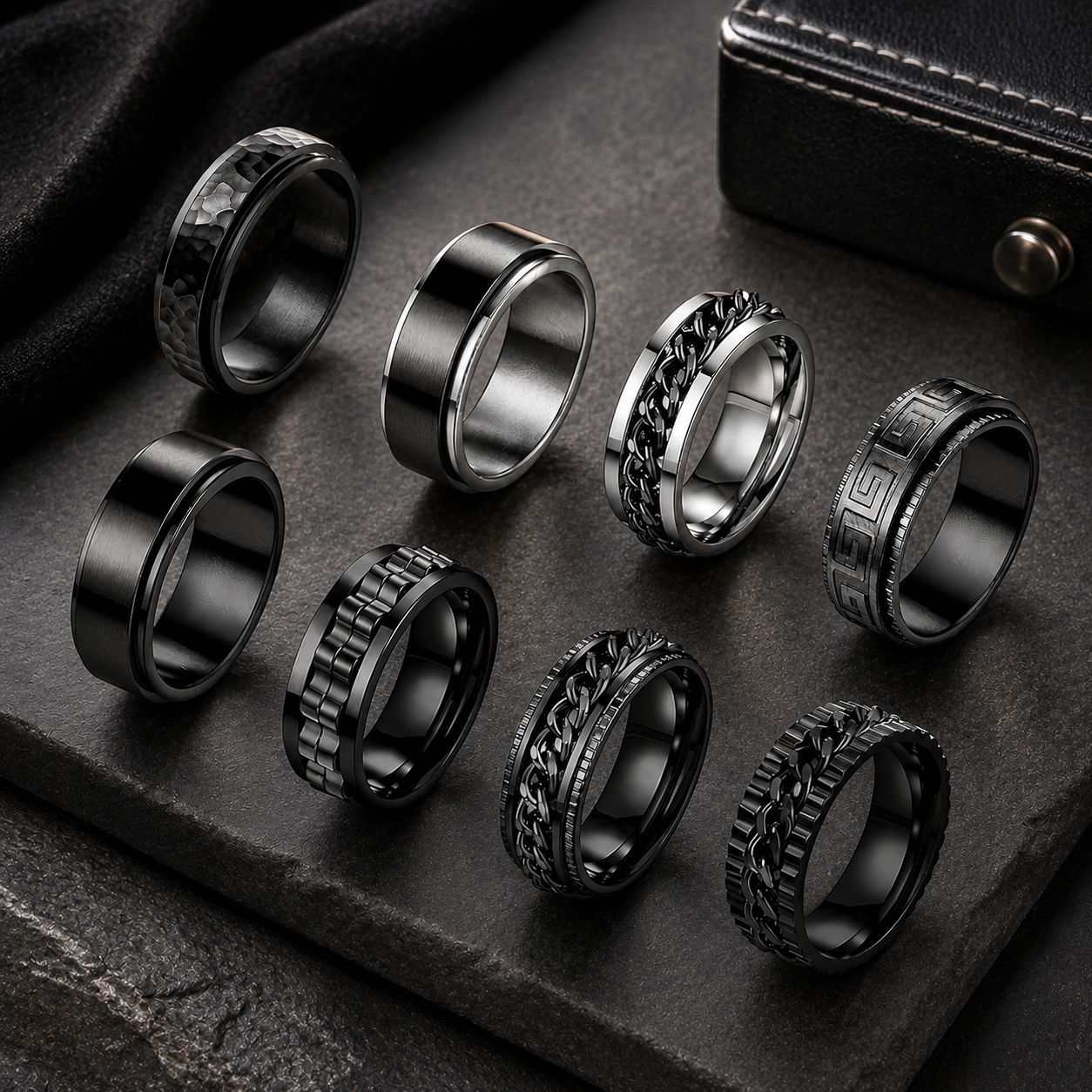 Planderful Everyday Genie Rotating Stainless Steel Ring For Men And Women Unisex Protection Design