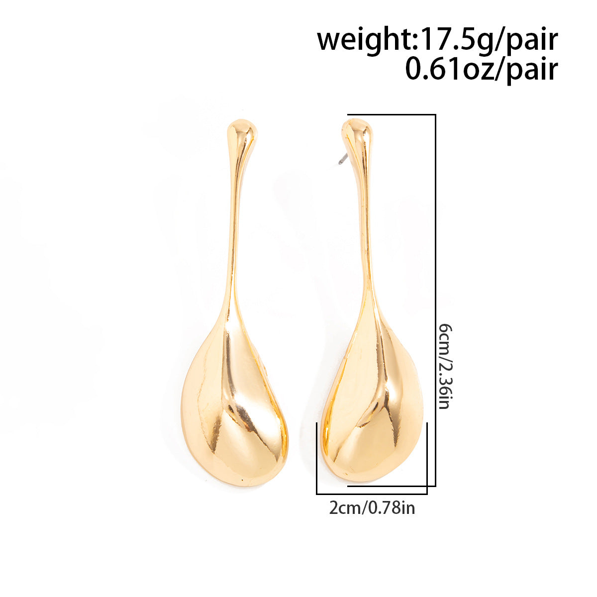 Planderful Vienna Verve Water Drop Earrings Statement Long Geometric Spoon Pendant For Modern Women