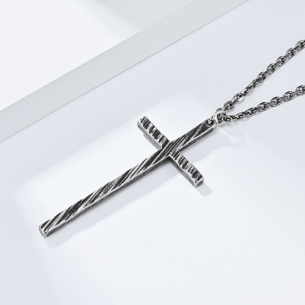 Planderful Cross Necklace Titanium Steel Unisex Retro Pendant Timeless Versatile Everyday Genie Collection