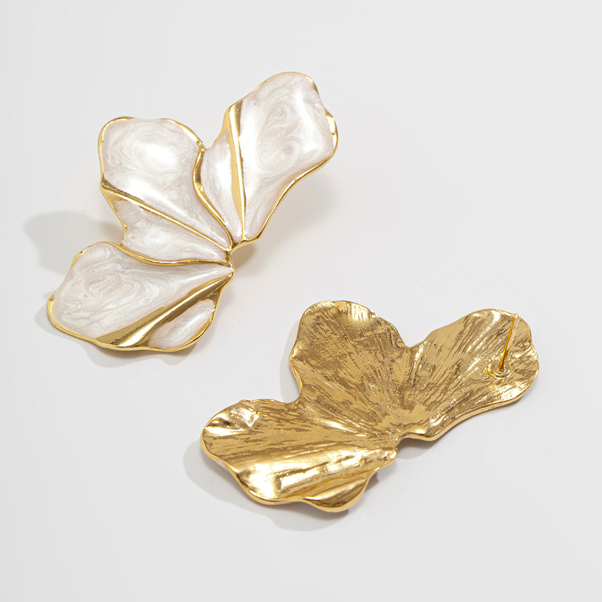 Planderful Vienna Verve Petal Flower Stud Earrings Exaggerated Petal Design For Women