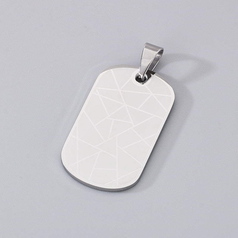 Stainless Steel Cross Square Brand Men's Titanium Steel Necklace Crack Military Brand