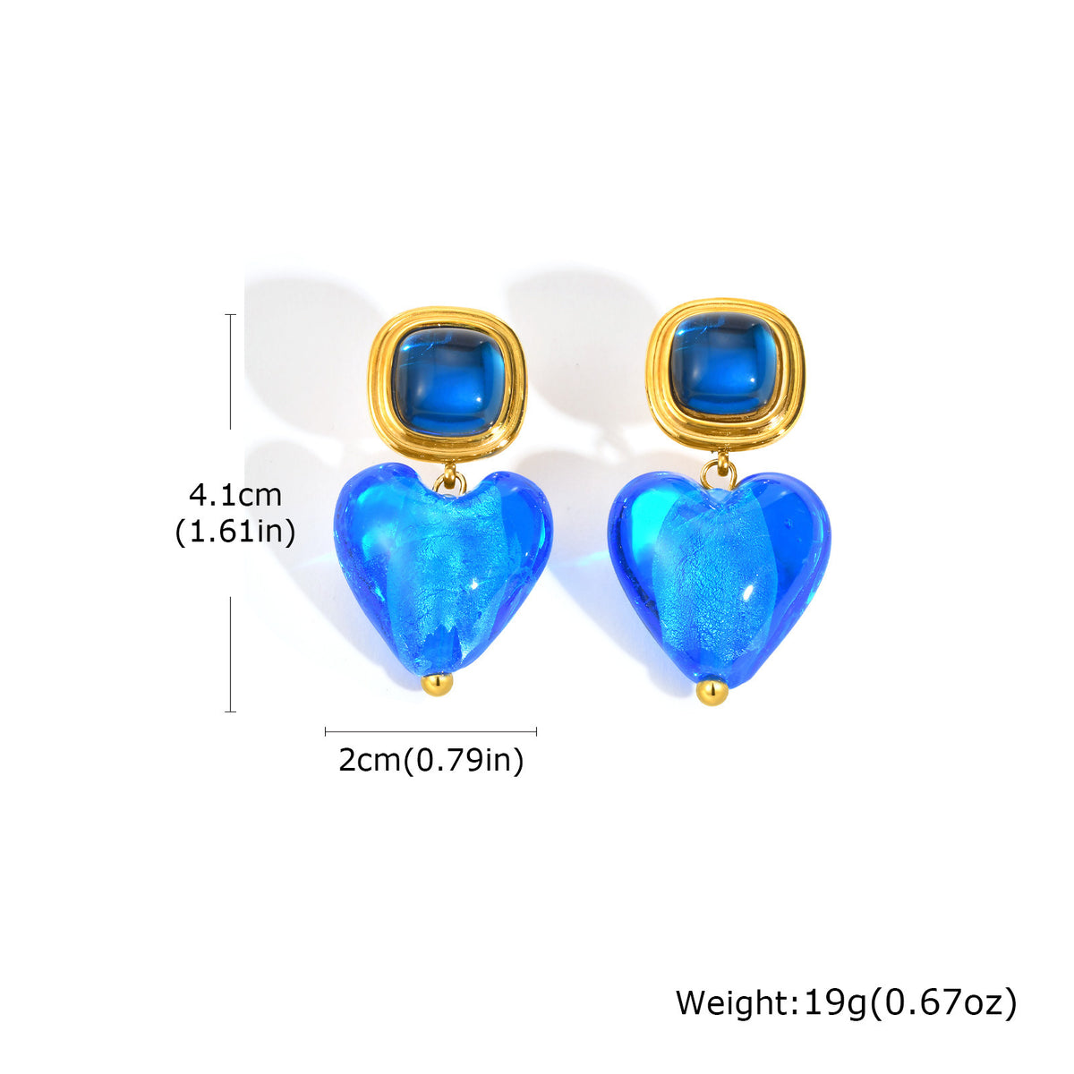 Rust Steel Retro Glazed Love Gold Expansion Love Earrings