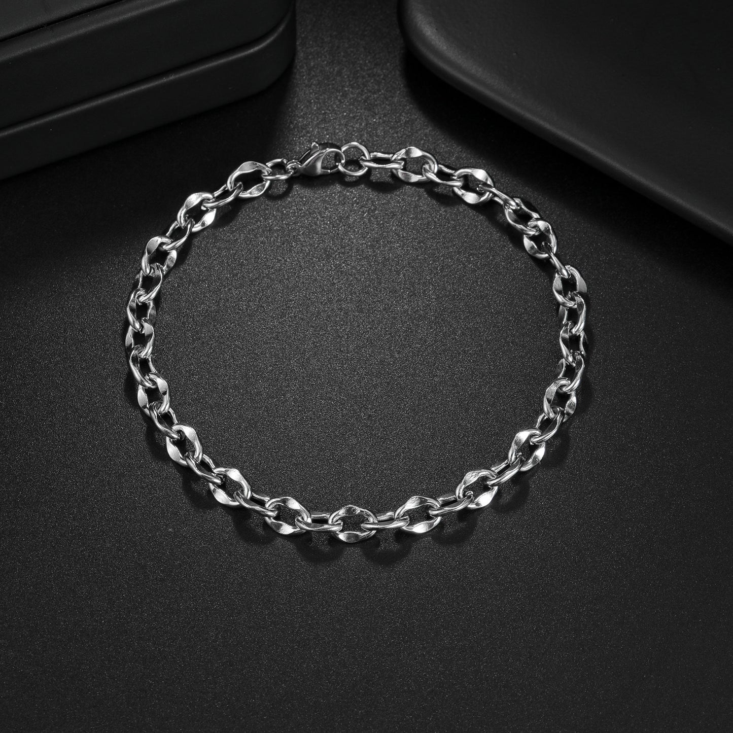 Planderful Everyday Genie Cuban Chain Bracelet Titanium Steel Twist Unisex Durable Jewelry