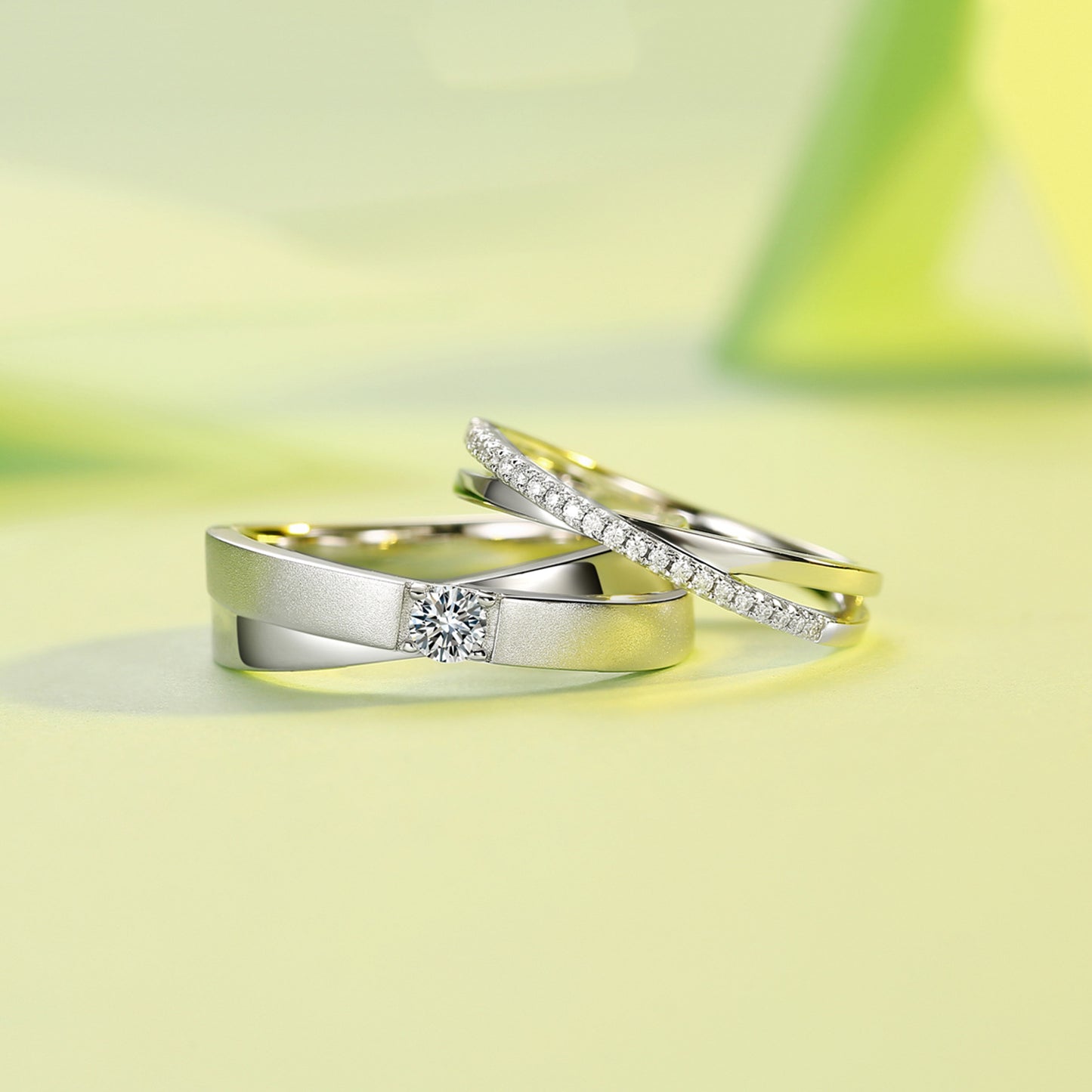 New Fashion Couple Pair Ring Moissanite S925 Sterling Silver