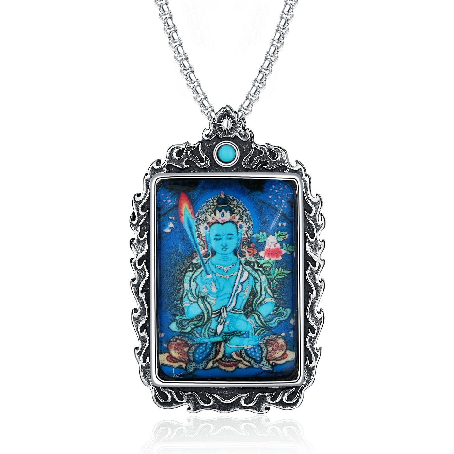 Steel Necklace – Elegant Thangka Zodiac Guardian Amulet