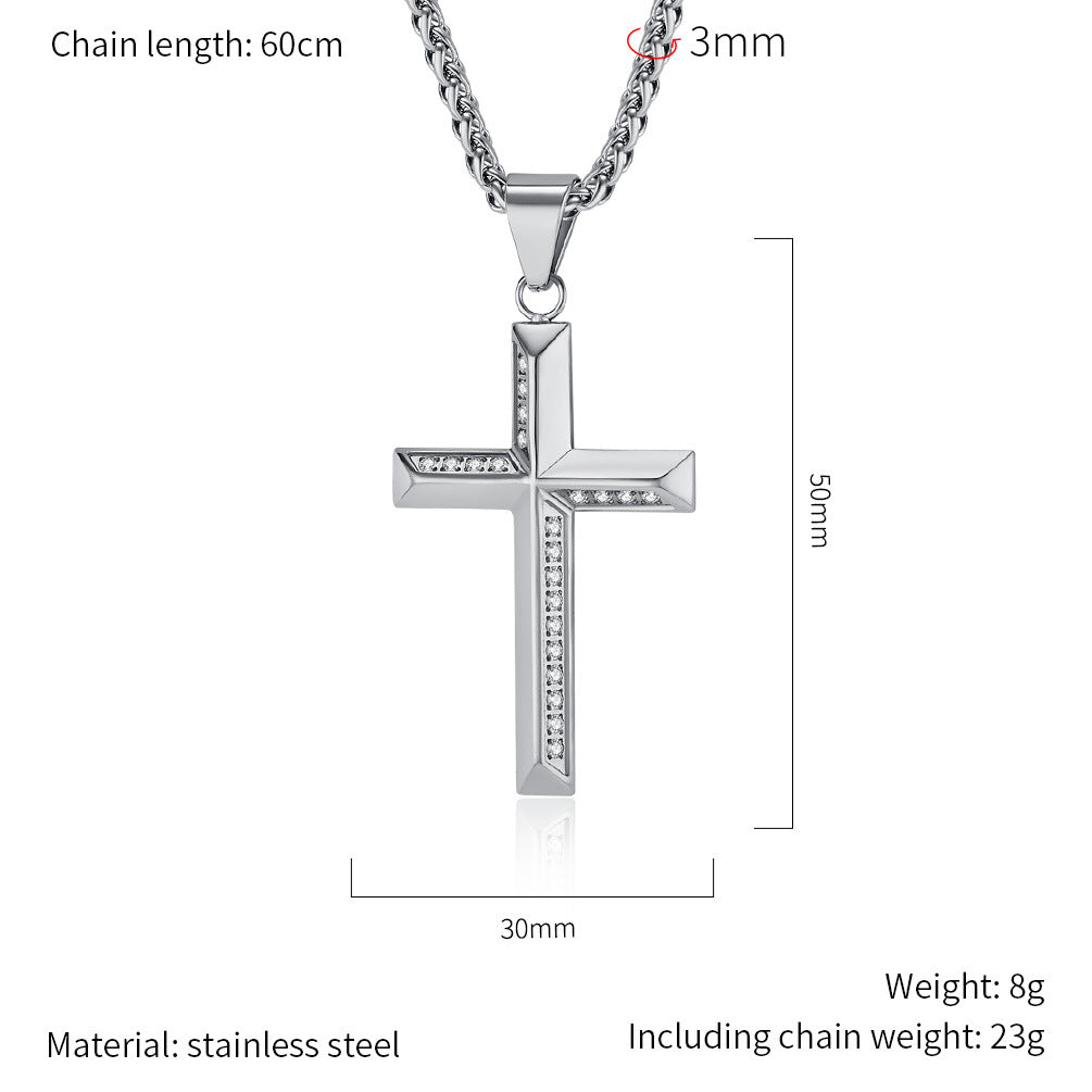 Zircon Necklace – Elegant Cross Pendant Everyday