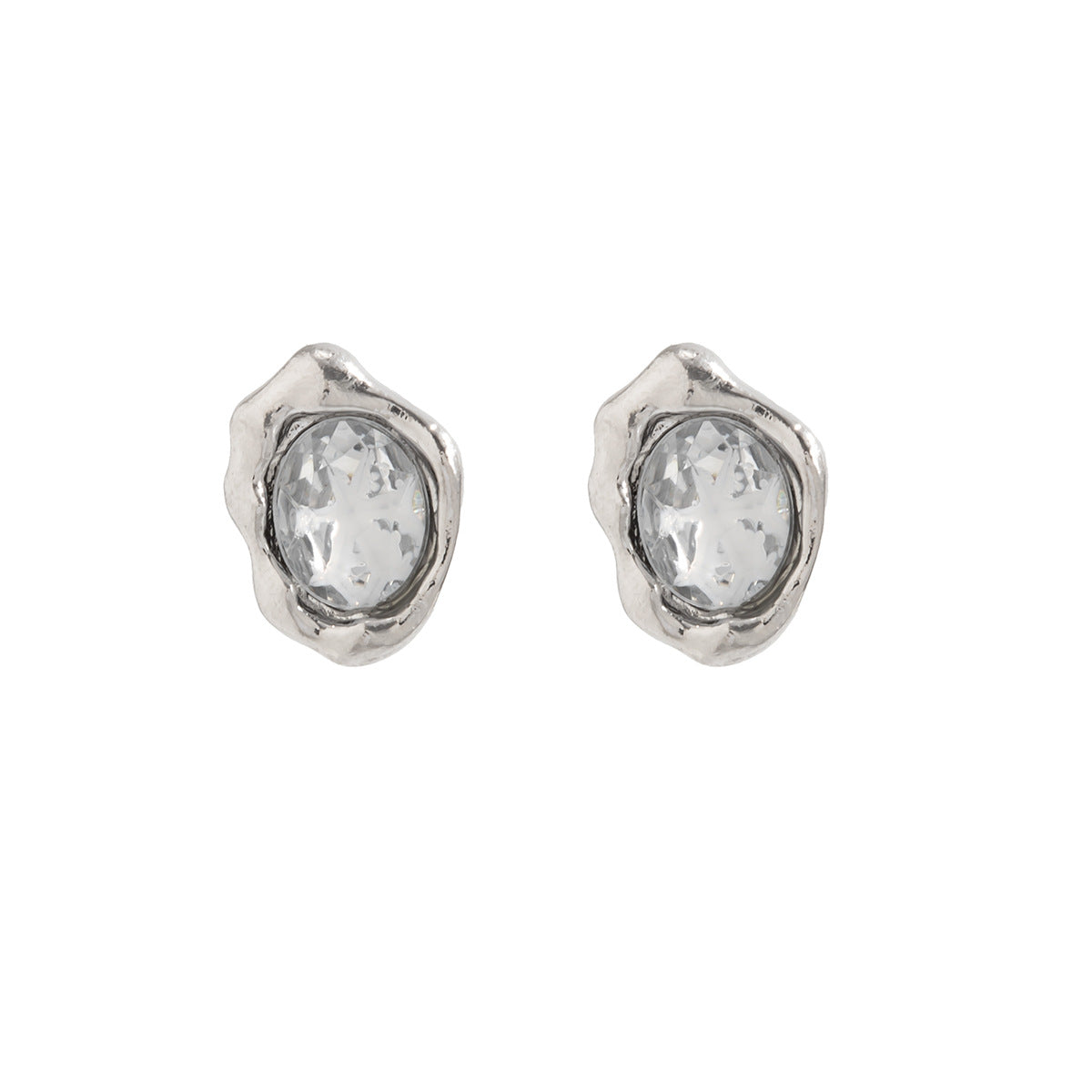 Planderful Zircon Stud Earrings Lava Inlaid Texture For Chic Professionals And Everyday Statement Jewelry