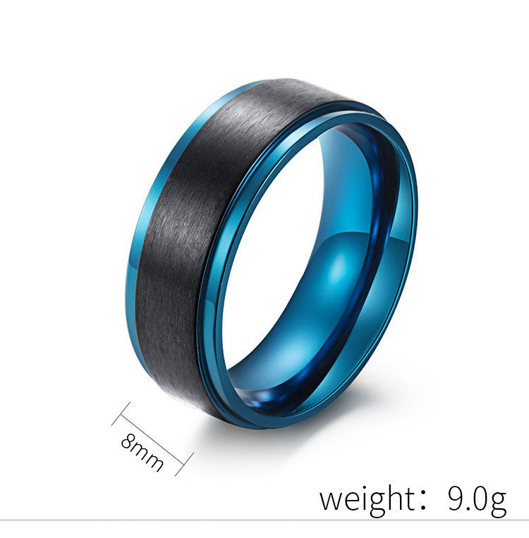 Planderful Titanium Steel Ring For Men And Boys Matte Brushed Neutral Style Luxury Jewelry