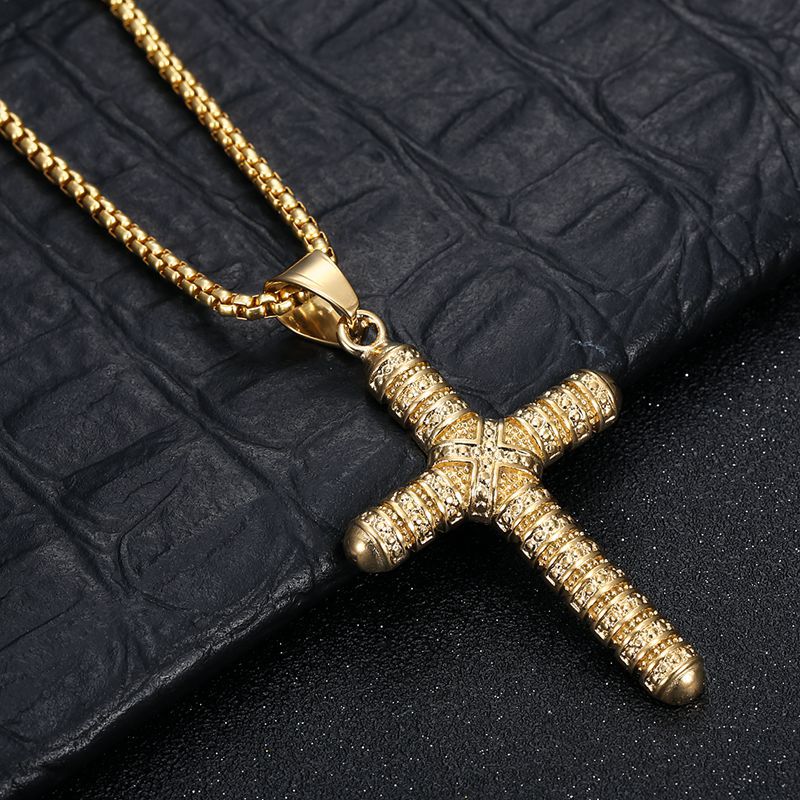 Punk Cross Stainless Steel Pendant Necklace