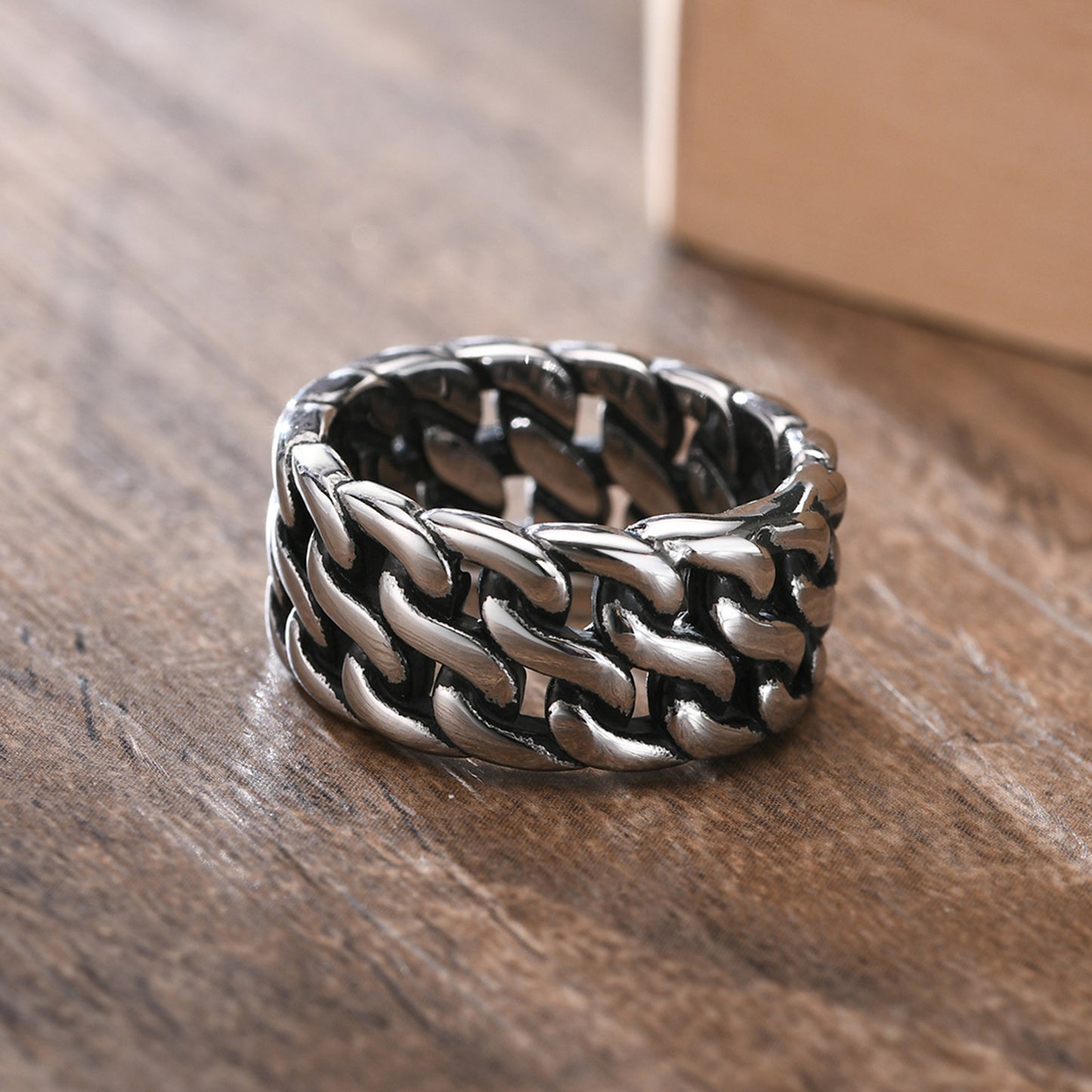 Stainless Steel Strap Ring Steel Ring Men's Retro Accessories