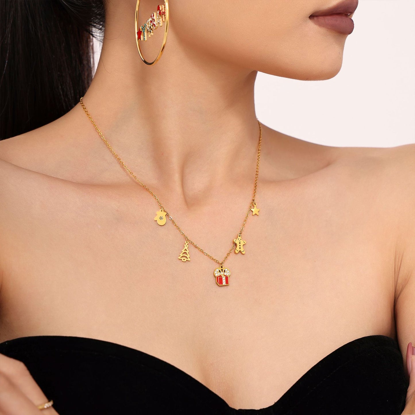 Planderful Elegant Geometric Enamel Pendant Necklace Gift