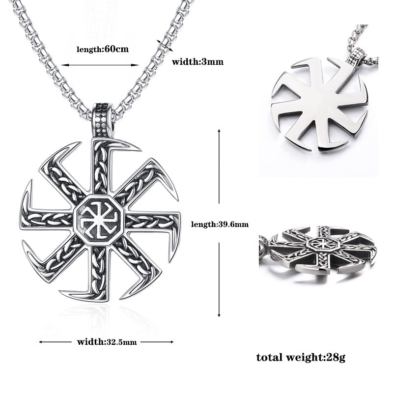 Steel Necklace – Statement Talisman Pendant