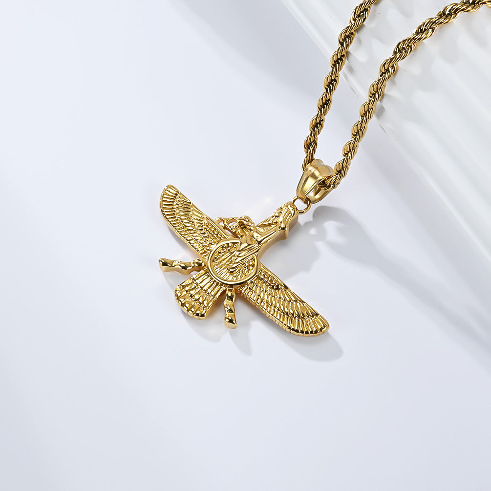 Faravahar Necklace Planderful Steel Pendant Zoroastrian