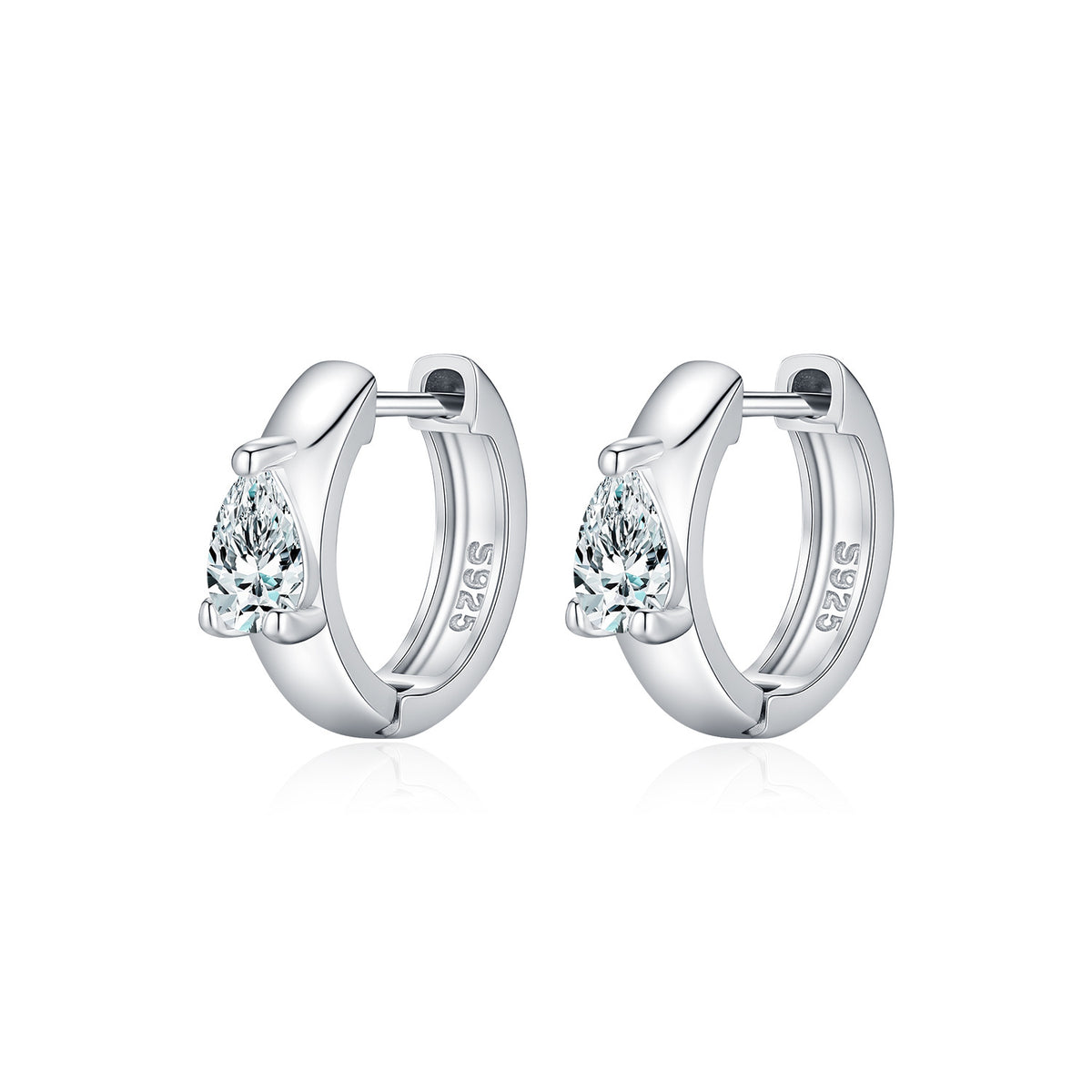 925 Sterling Silver Moissanite Hoop Earrings
