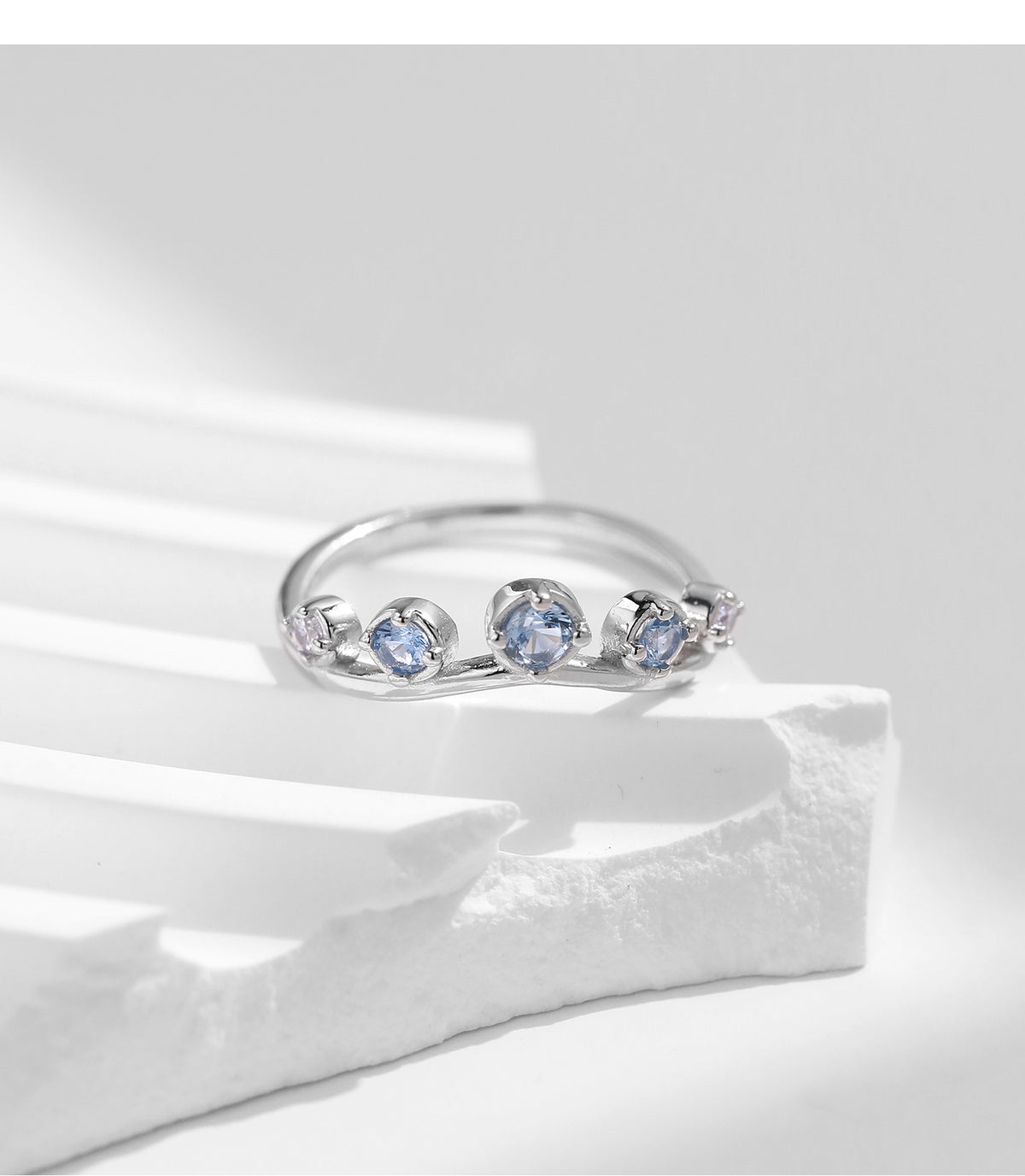 925 Sterling Silver Zircon Crown Ring