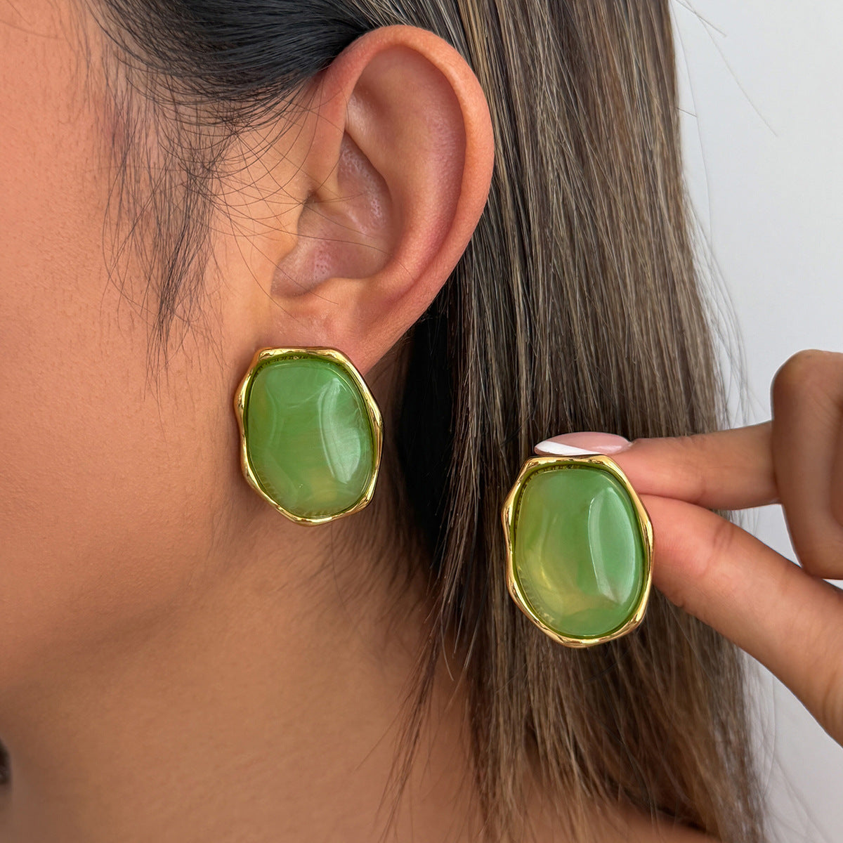 Planderful Vienna Verve Stainless Steel Irregular Concave Convex Stud Earrings For Women Geometric Statement Jewelry