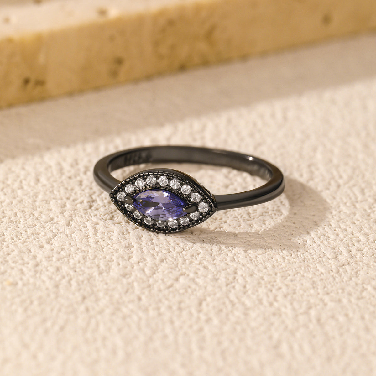 925 Sterling Silver Tanzanite-Color Ring