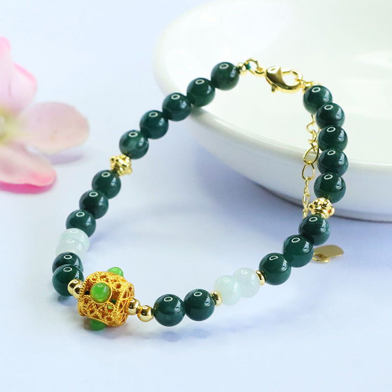 Blue Water Jadeite Mist-Inspired Beaded Bracelet