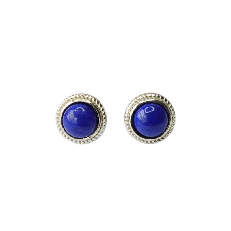 Lapis Lazuli 925 Silver Stud Earrings