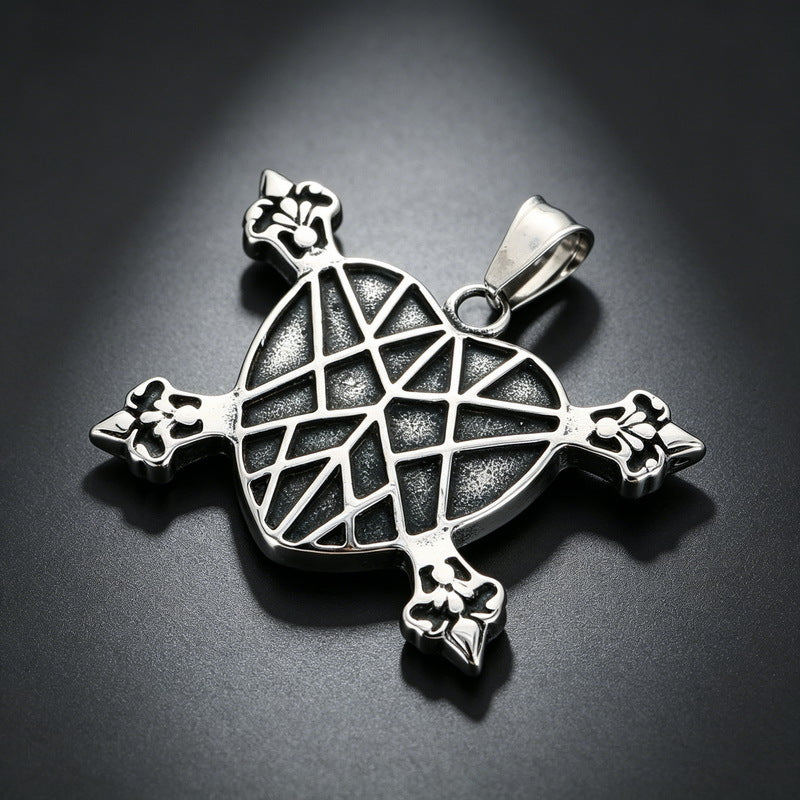 Viking Weapon Element Pendant Punk Street Double Knife Skull Baseball Bat Skull Necklace
