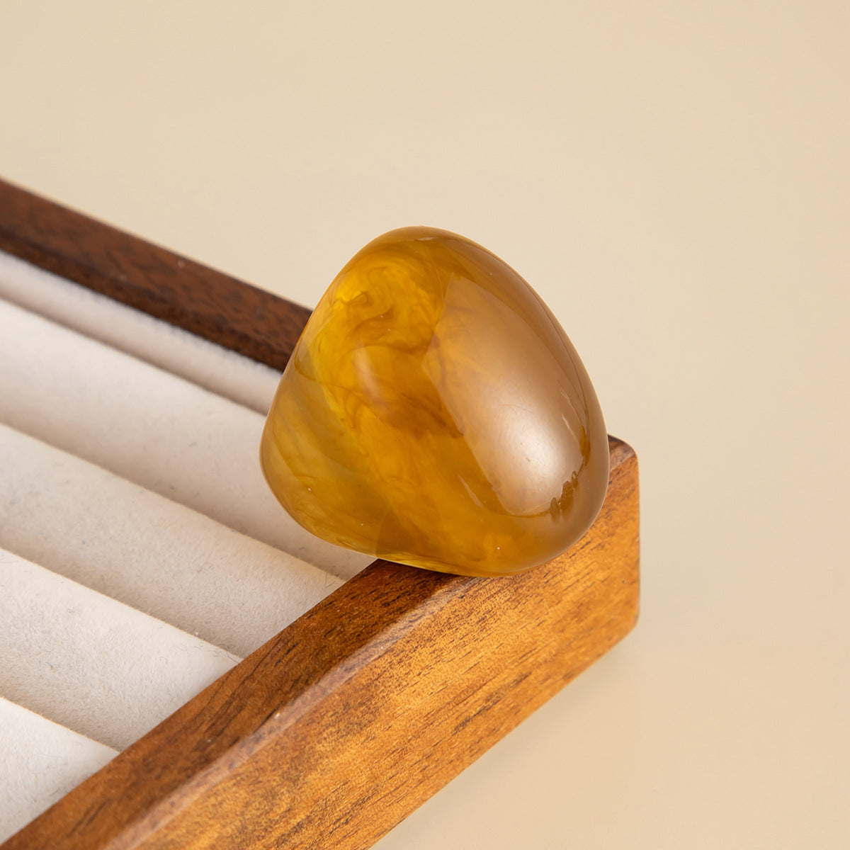 Planderful Collection Resin Ring Vienna Verve Bold Color Smudge Geometric Wide Statement Unisex Jewelry