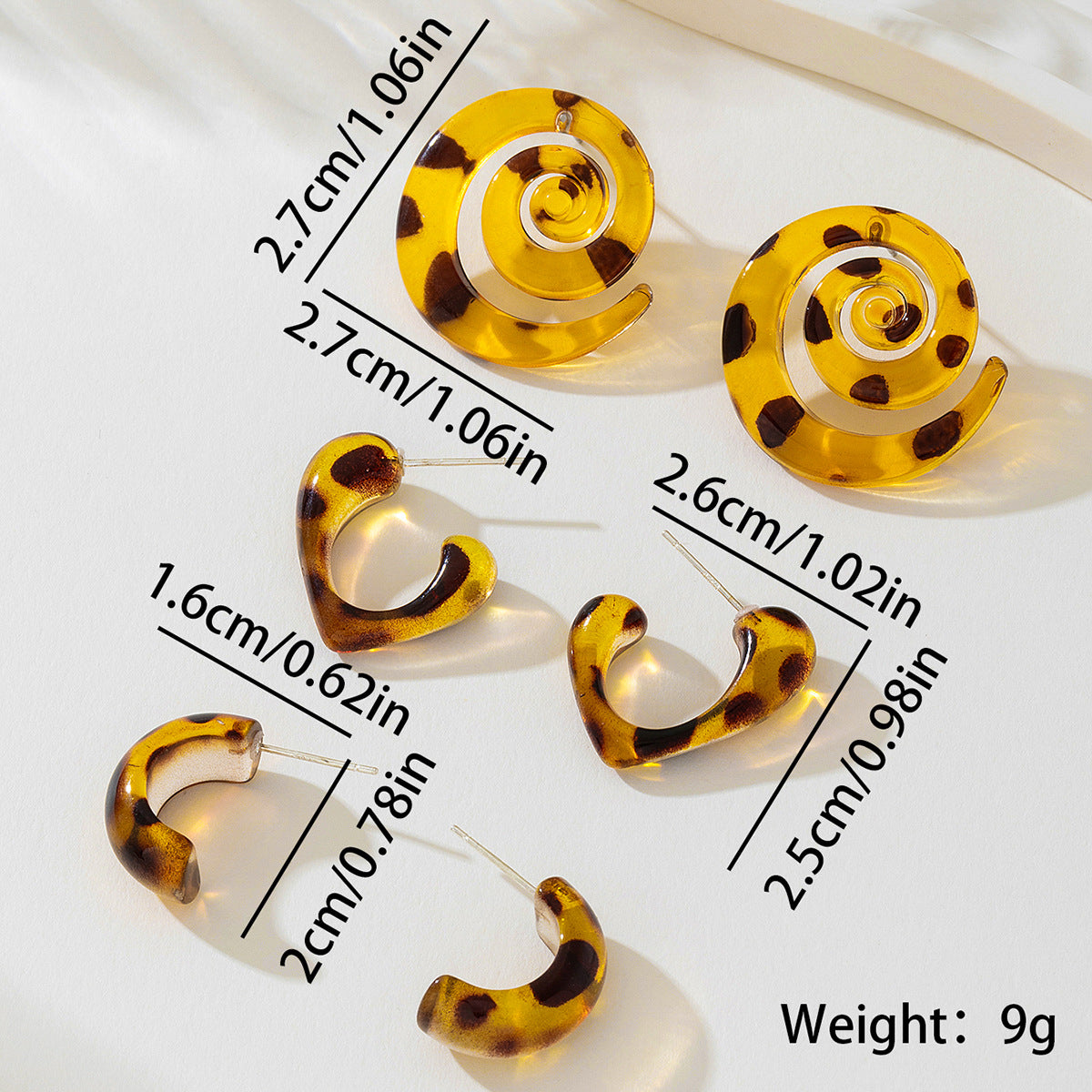 Planderful Vienna Verve Earrings Set – Fashionable Leopard Print Design