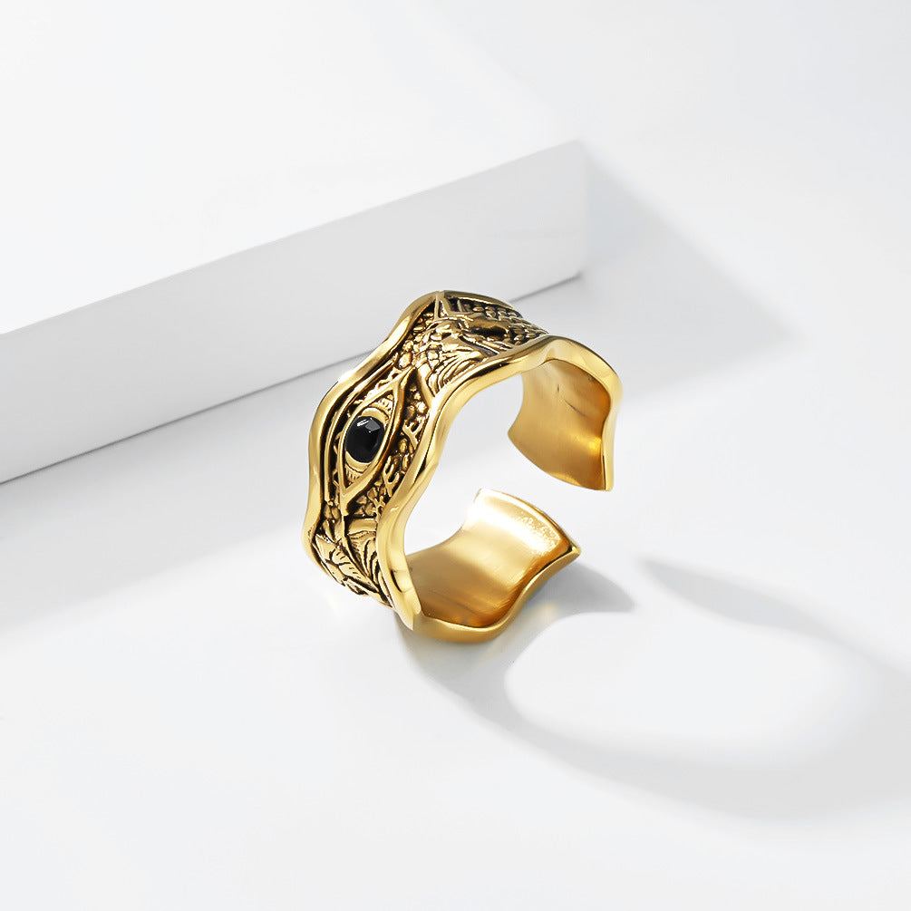 Planderful Collection Horus Eye Ring Anubis Divine Vintage Style Unisex Protection Jewelry For Collectors