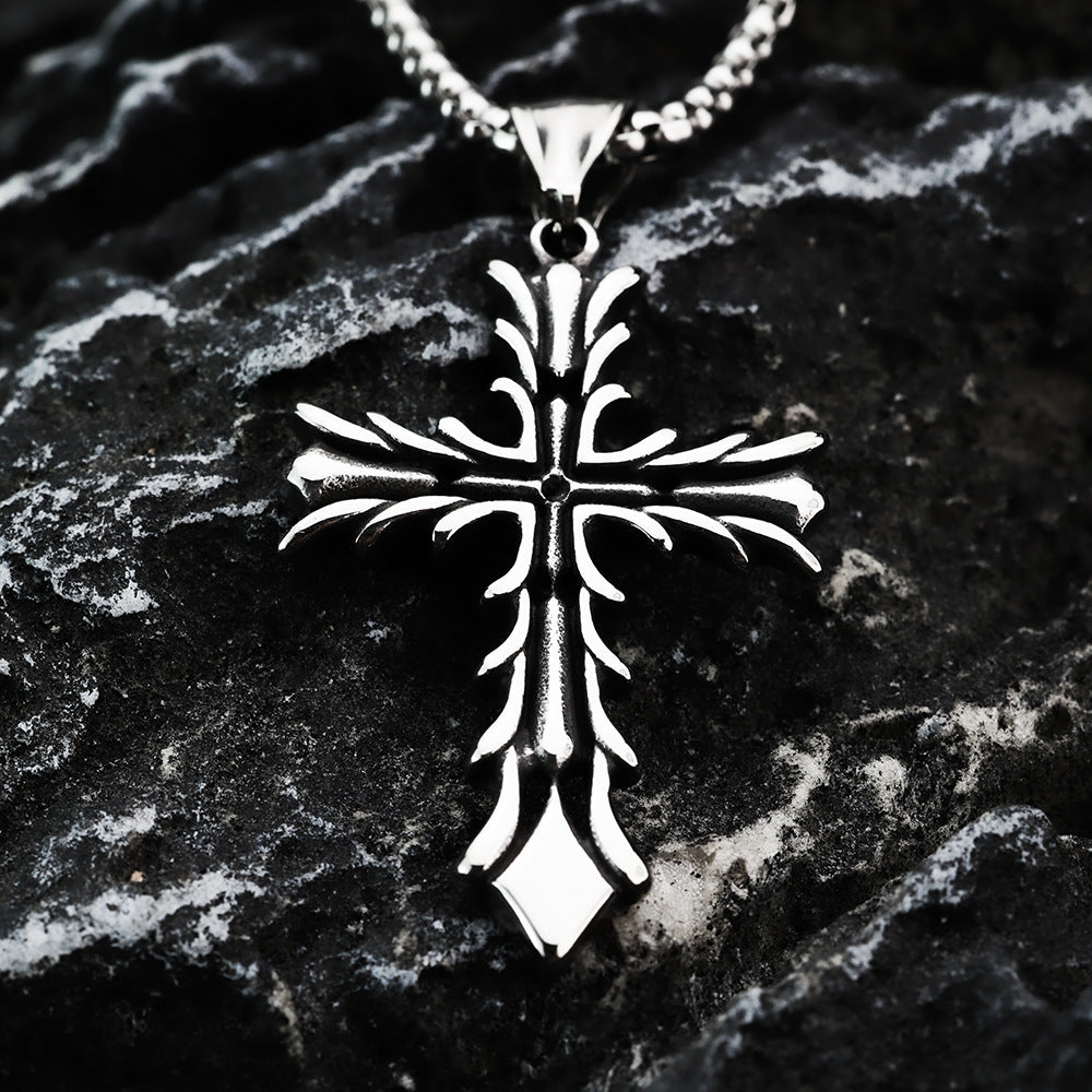 European And American Retro Stainless Steel Men's Pendant Fashionable Cross