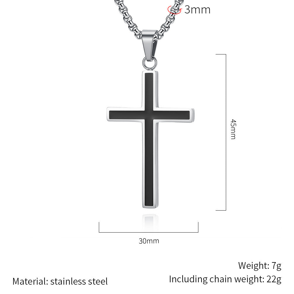 Cross Necklace Unisex Titanium Steel Pendant Planderful Collection Everyday Genie Fade Resistant Durable